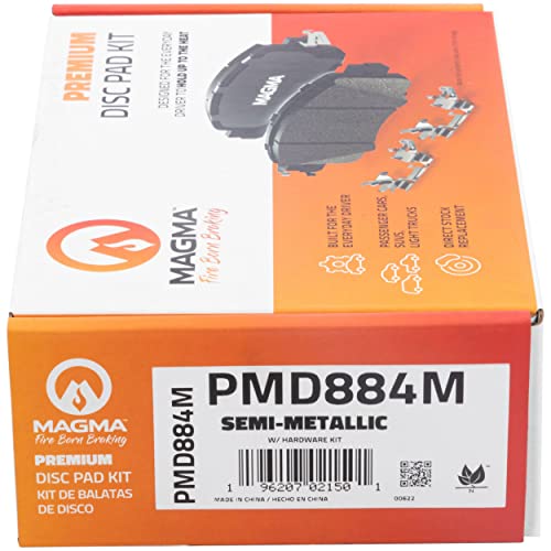 MAGMA Premium PMD884M Semi-Metallic Brake Pads, Front