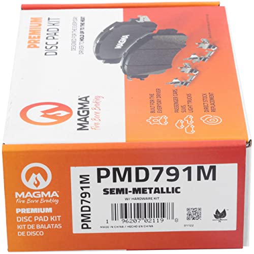 MAGMA Premium PMD791M Semi-Metallic Brake Pads, Rear