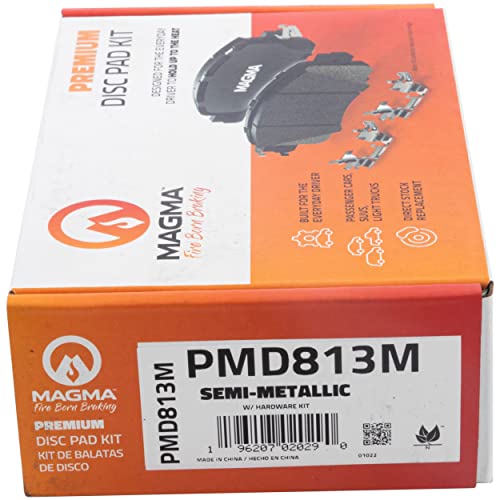 MAGMA Premium PMD813M Semi-Metallic Brake Pads, Rear