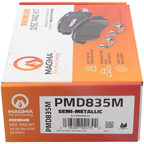 MAGMA Premium PMD835M Semi-Metallic Brake Pads, Rear