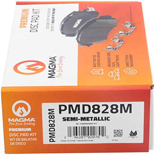 MAGMA Premium PMD828M Semi-Metallic Brake Pads, Rear
