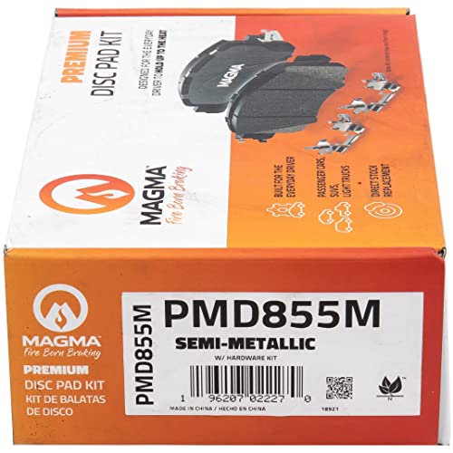 MAGMA Premium PMD855M Semi-Metallic Brake Pads, Front