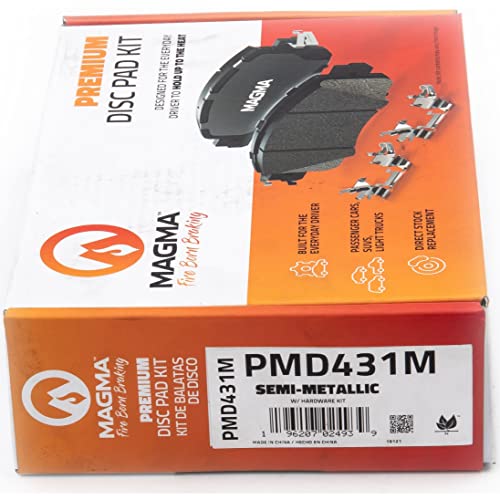 MAGMA Premium PMD431M Semi-Metallic Brake Pads, Front