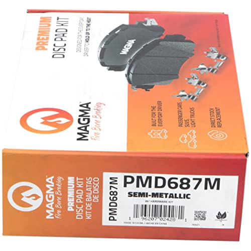 MAGMA Premium PMD687M Semi-Metallic Brake Pads, Front