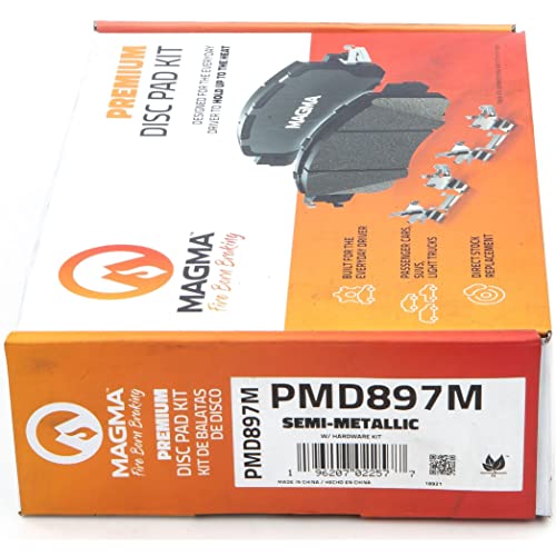 MAGMA Premium PMD897M Semi-Metallic Brake Pads, Front