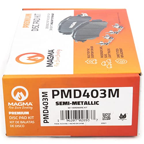 MAGMA Premium PMD403M Semi-Metallic Brake Pads, Front