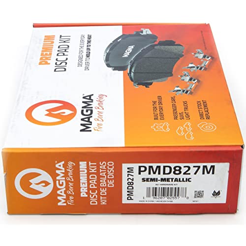 MAGMA Premium PMD827M Semi-Metallic Brake Pads, Front