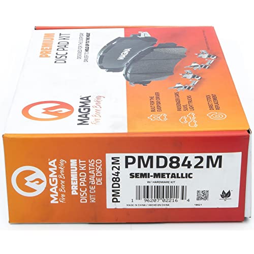 MAGMA Premium PMD842M Semi-Metallic Brake Pads, Front