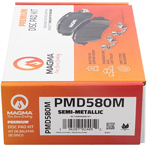 MAGMA Premium PMD580M Semi-Metallic Brake Pads, Rear