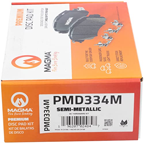 MAGMA Premium PMD334M Semi-Metallic Brake Pads, Front