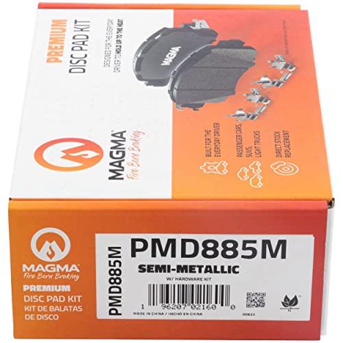 MAGMA Premium PMD885M Semi-Metallic Brake Pads, Rear