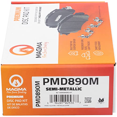 MAGMA Premium PMD890M Semi-Metallic Brake Pads, Front