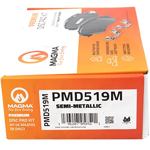 MAGMA Premium PMD519M Semi-Metallic Brake Pads, Front