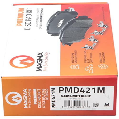 MAGMA Premium PMD421M Semi-Metallic Brake Pads, Front