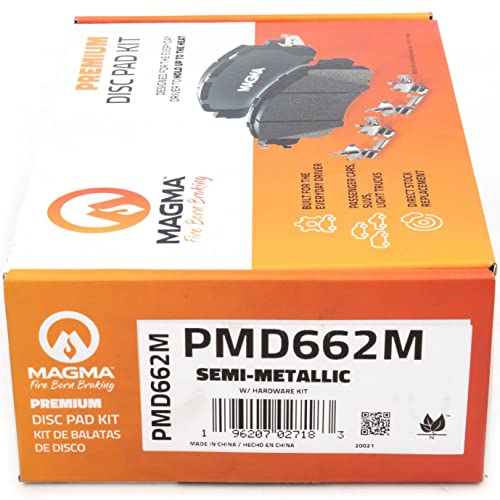 MAGMA Premium PMD662M Semi-Metallic Brake Pads, Rear