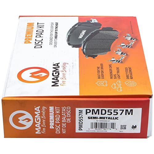 MAGMA Premium PMD557M Semi-Metallic Brake Pads, Front