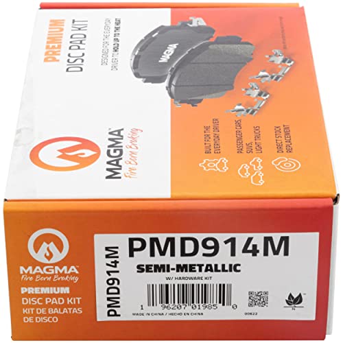 MAGMA Premium PMD914M Semi-Metallic Brake Pads, Front