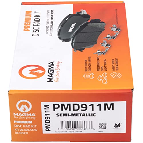 MAGMA Premium PMD911M Semi-Metallic Brake Pads, Rear