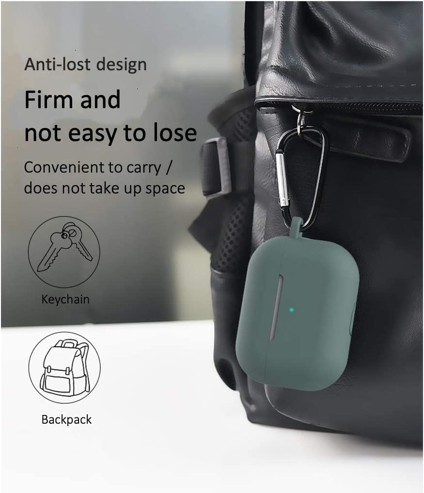 Silicone Case for AirPods Pro 2019 Soft Skin Front LED Visible - Side Clip (5 Pack, Gray)