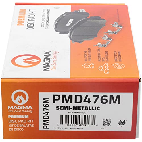 MAGMA Premium PMD476M Semi-Metallic Brake Pads, Front