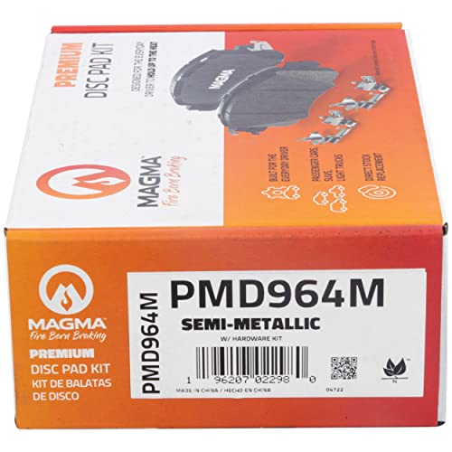 MAGMA Premium PMD964M Semi-Metallic Brake Pads, Rear