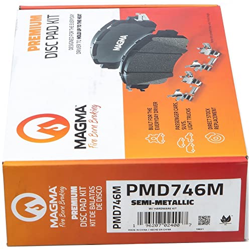 MAGMA Premium PMD746M Semi-Metallic Brake Pads, Front