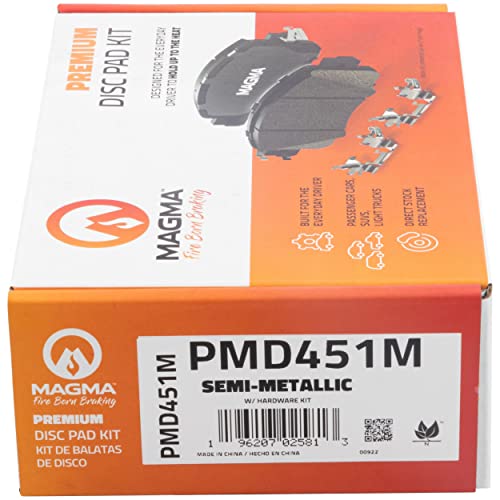 MAGMA Premium PMD451M Semi-Metallic Brake Pads, Front