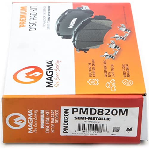 MAGMA Premium PMD820M Semi-Metallic Brake Pads, Front
