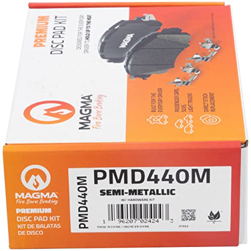 MAGMA Premium PMD440M Semi-Metallic Brake Pads, Front
