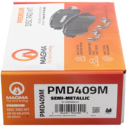 MAGMA Premium PMD409M Semi-Metallic Brake Pads, Front