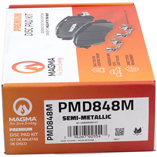 MAGMA Premium PMD848M Semi-Metallic Brake Pads, Rear