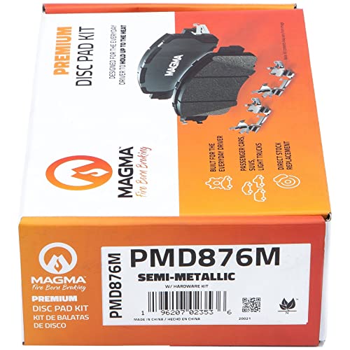 MAGMA Premium PMD876M Semi-Metallic Brake Pads, Rear