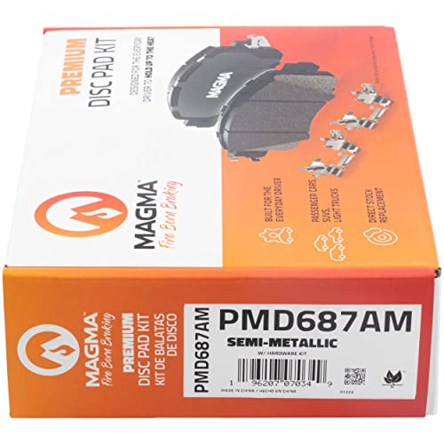 MAGMA Premium PMD687AM Semi-Metallic Brake Pads, Front