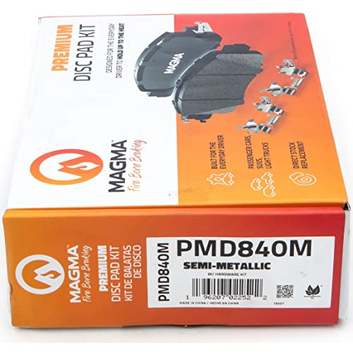 MAGMA Premium PMD840M Semi-Metallic Brake Pads, Front