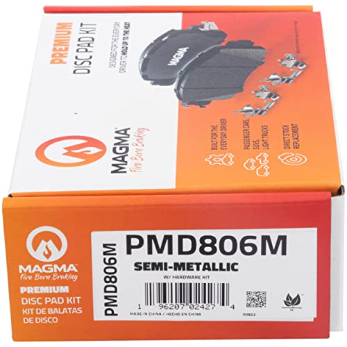 MAGMA Premium PMD806M Semi-Metallic Brake Pads, Rear