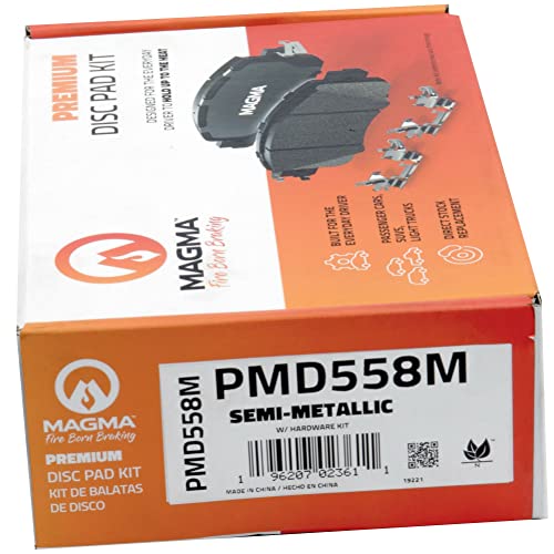 MAGMA Premium PMD558M Semi-Metallic Brake Pads, Front