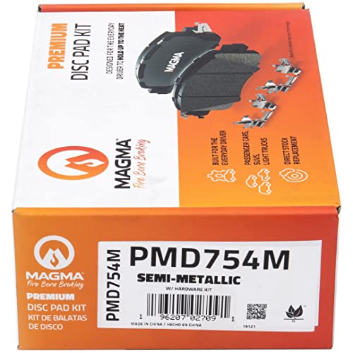MAGMA Premium PMD754M Semi-Metallic Brake Pads, Rear