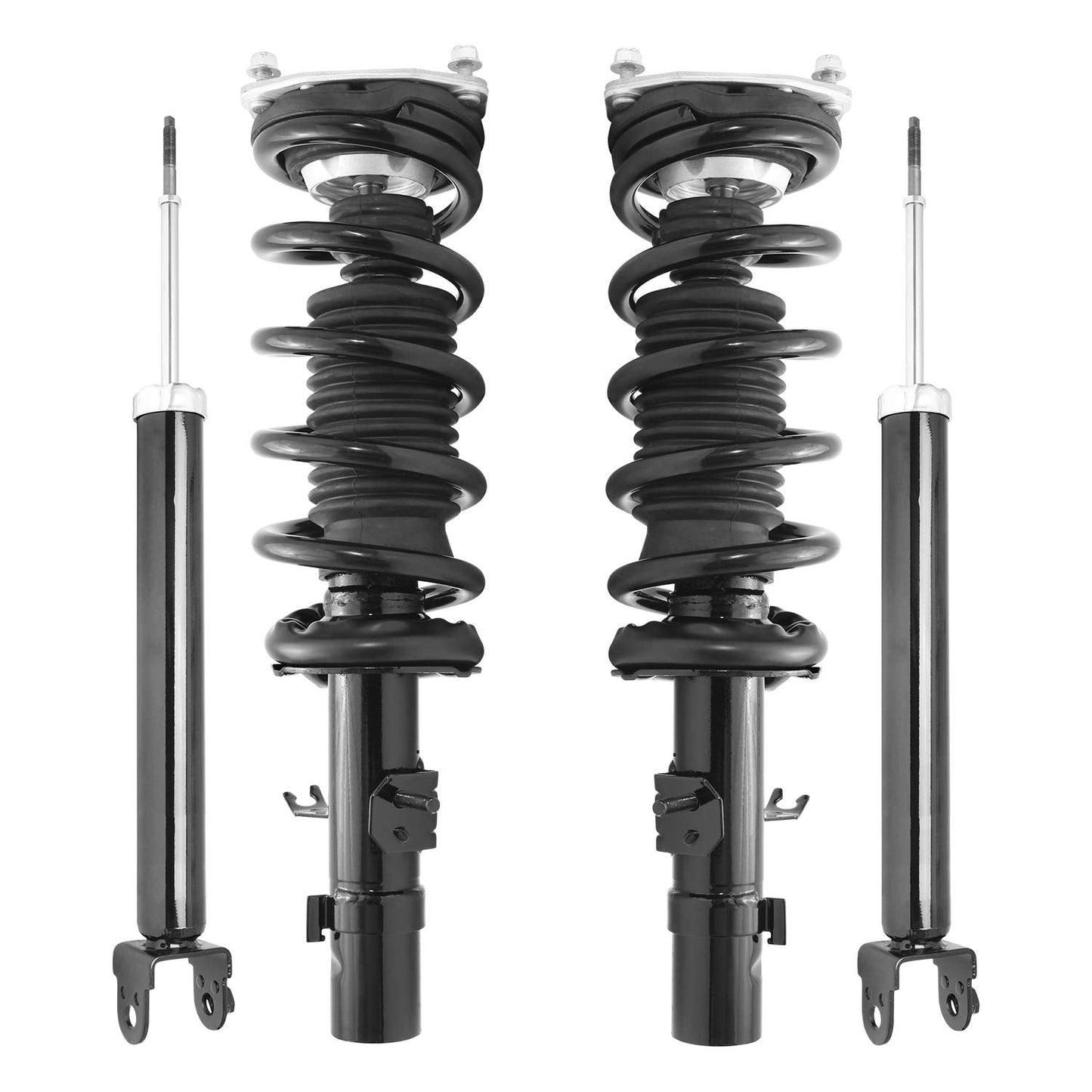UNITY AUTOMOTIVE 4-11415-255090-001 Front and Rear Replacement Complete Strut Assembly Shock Kit Fits 2011-2012 Infiniti G25