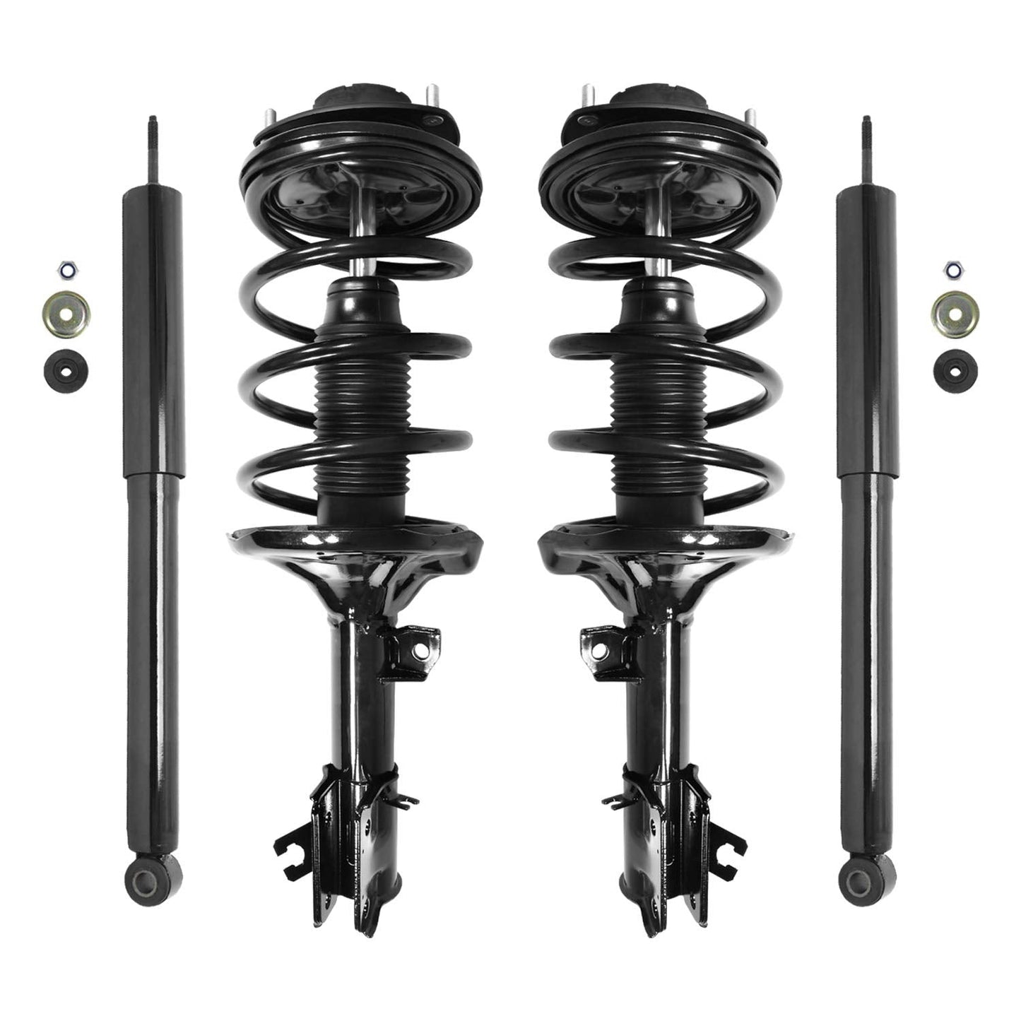 Unity 4-11283-259800-001 Front and Rear 4 Wheel Complete Strut Assembly with Gas Shock Kit
