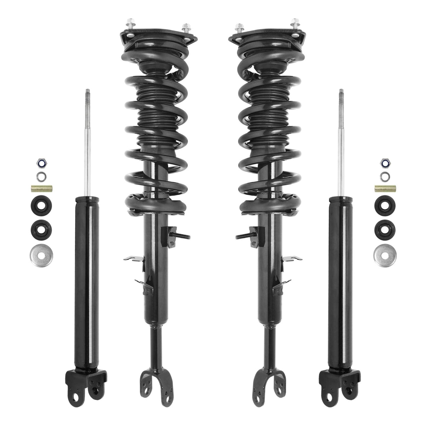 UNITY AUTOMOTIVE 4-11397-255110-001 Front and Rear Replacement Complete Strut Assembly Shock Kit Fits 2003-2005 Infiniti G35