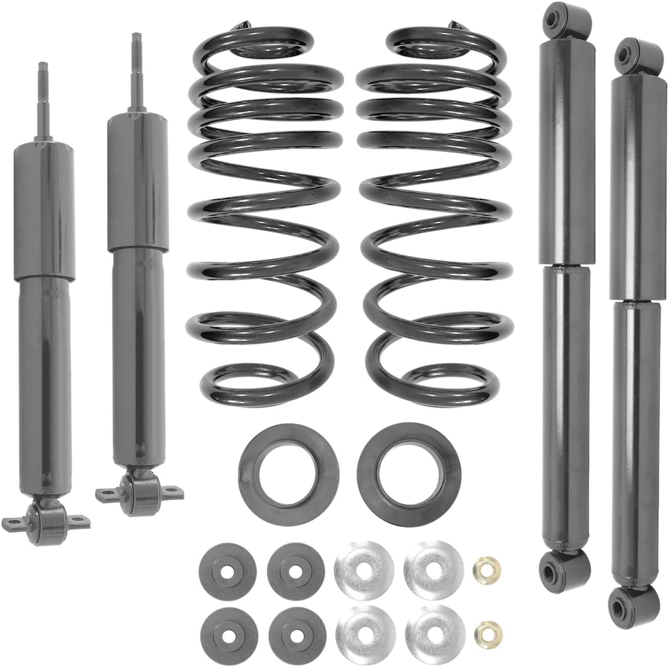 Elite Suspension Powered By Unity 68005c Front and Rear Coil Spring Replacing Air Spring including shocks 1997-2002 Ford Expedition