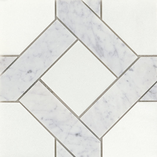 Modern 9X9 Silver Cross Pattern Polished Marble Mosaic Tile M05ALLUSI0909MMA