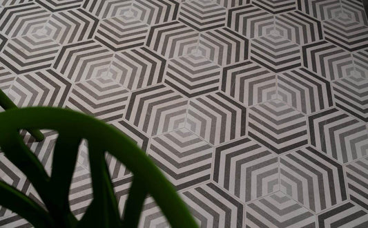 Modern 9X10 Gray White Black Arrow Porcelain Filed Tile B2C-BAUHAR0910HX - B2C TILE OUTLET