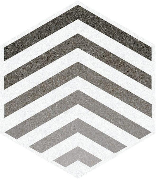 Modern 9X10 Gray White Black Arrow Porcelain Filed Tile B2C-BAUHAR0910HX - B2C TILE OUTLET