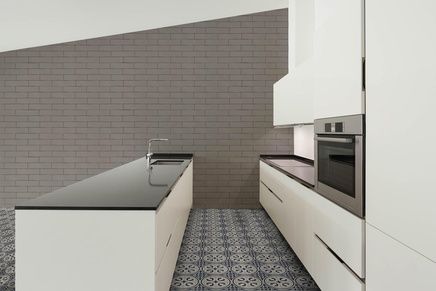 Modern 9X9 Gray White Black Design Porcelain Mosaic Tile B2C-DESIMU0909 - B2C TILE OUTLET