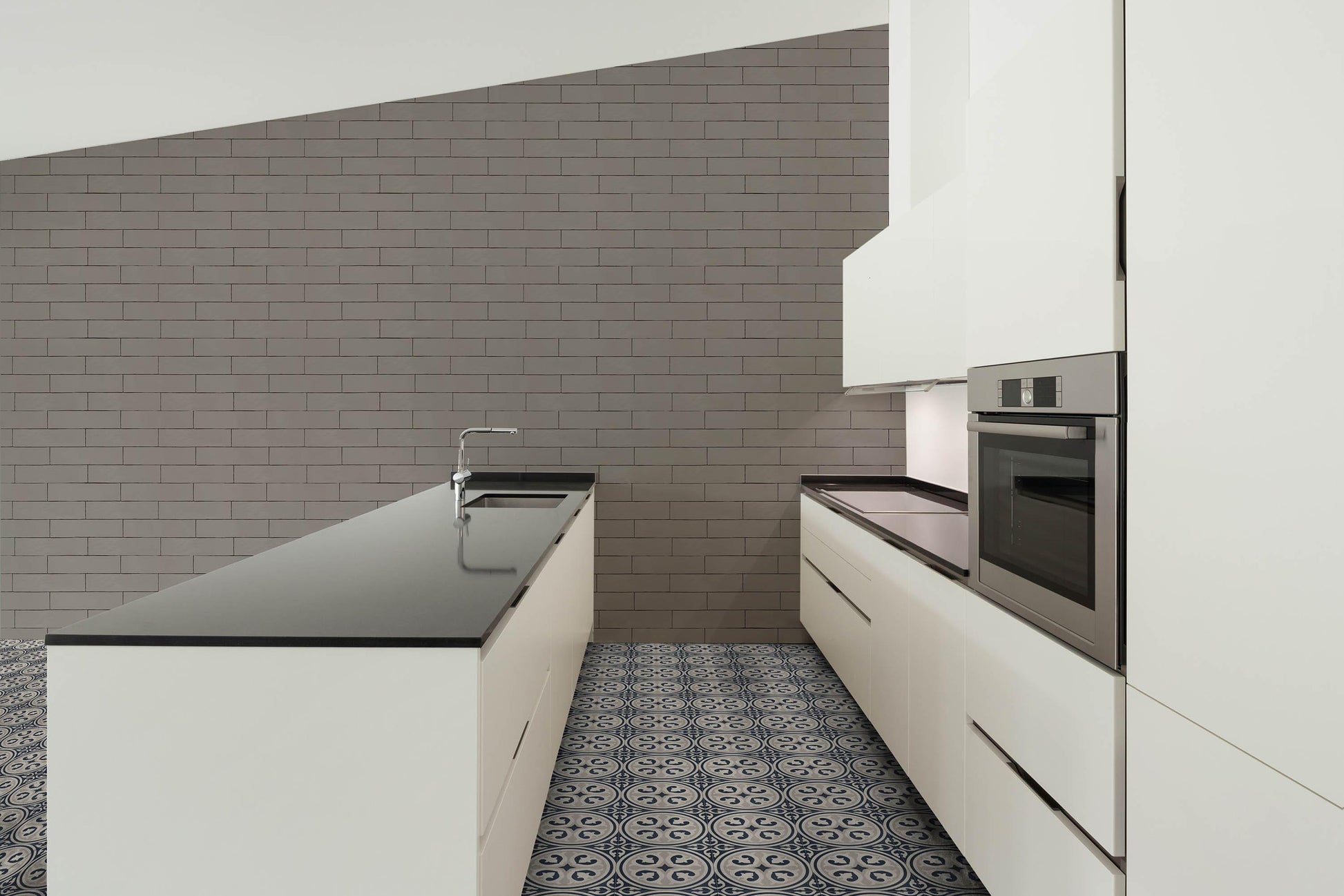 Modern 9X9 Gray White Black Design Porcelain Mosaic Tile B2C-DESIMU0909 - B2C TILE OUTLET