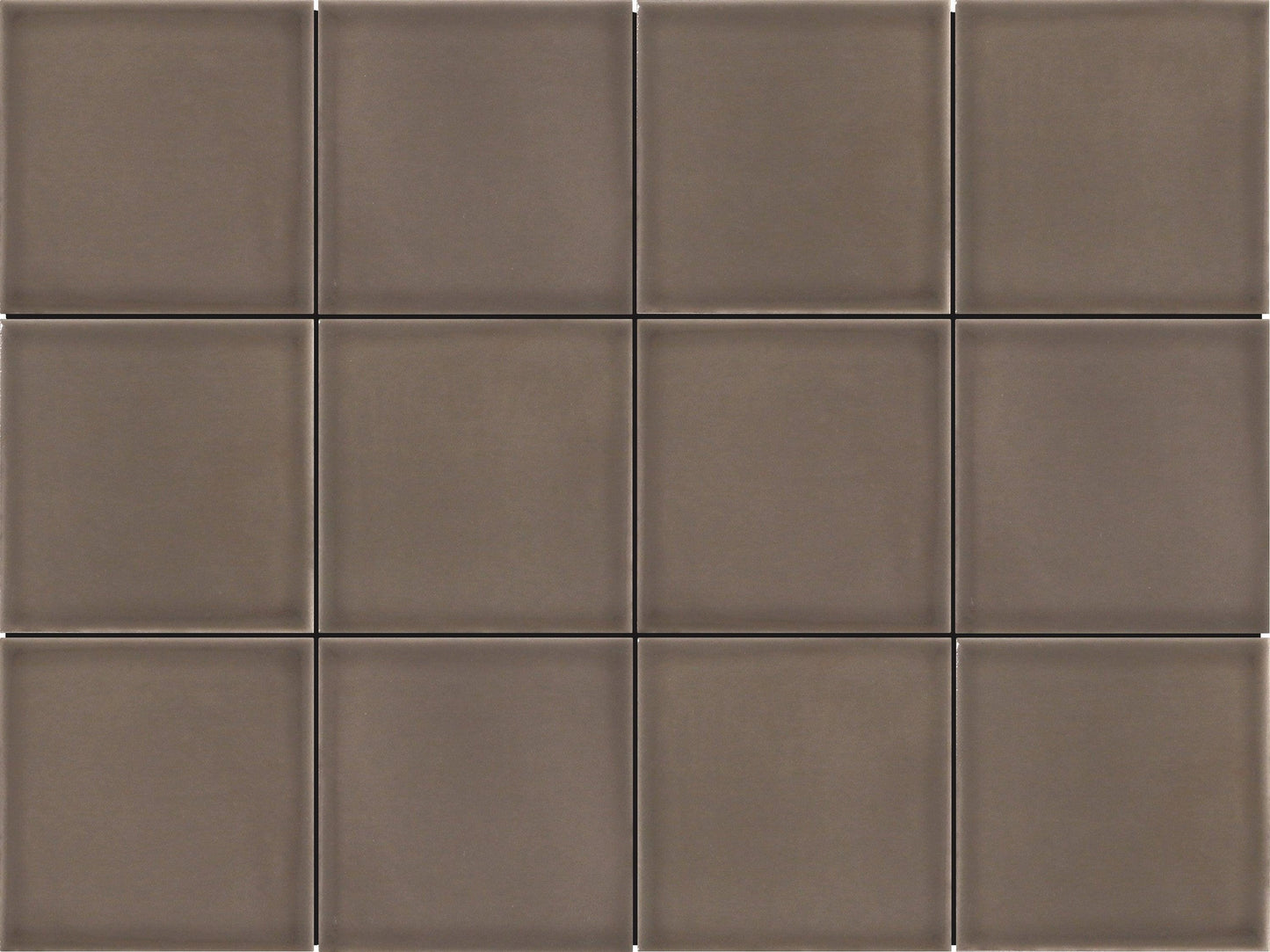 Modern 4X4 Gray Brown Square Glossy Ceramic Mosaic Tile B2C-KAZETA1216MO4P - B2C TILE OUTLET