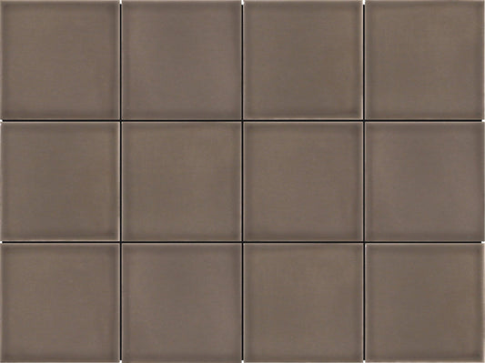 Modern 4X4 Gray Brown Square Glossy Ceramic Mosaic Tile B2C-KAZETA1216MO4P - B2C TILE OUTLET