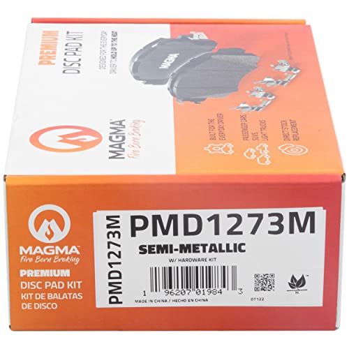 MAGMA Premium PMD1273M Semi-Metallic Brake Pads, Front