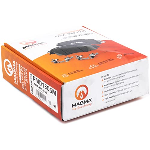 MAGMA Premium PMD1505M Semi-Metallic Brake Pads, Front